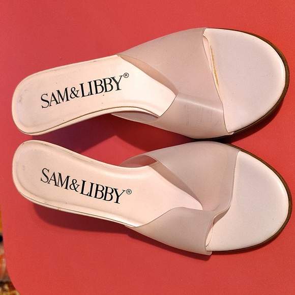 Vtg Sam & Libby Lorna Women's Pink Mule Sandals Sz 7 - Picture 2 of 7